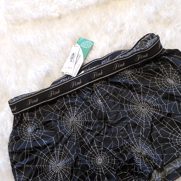 NWT VS Pink Spiderweb Tencel Shorts - Silky Black/White - Picture 7 of 15